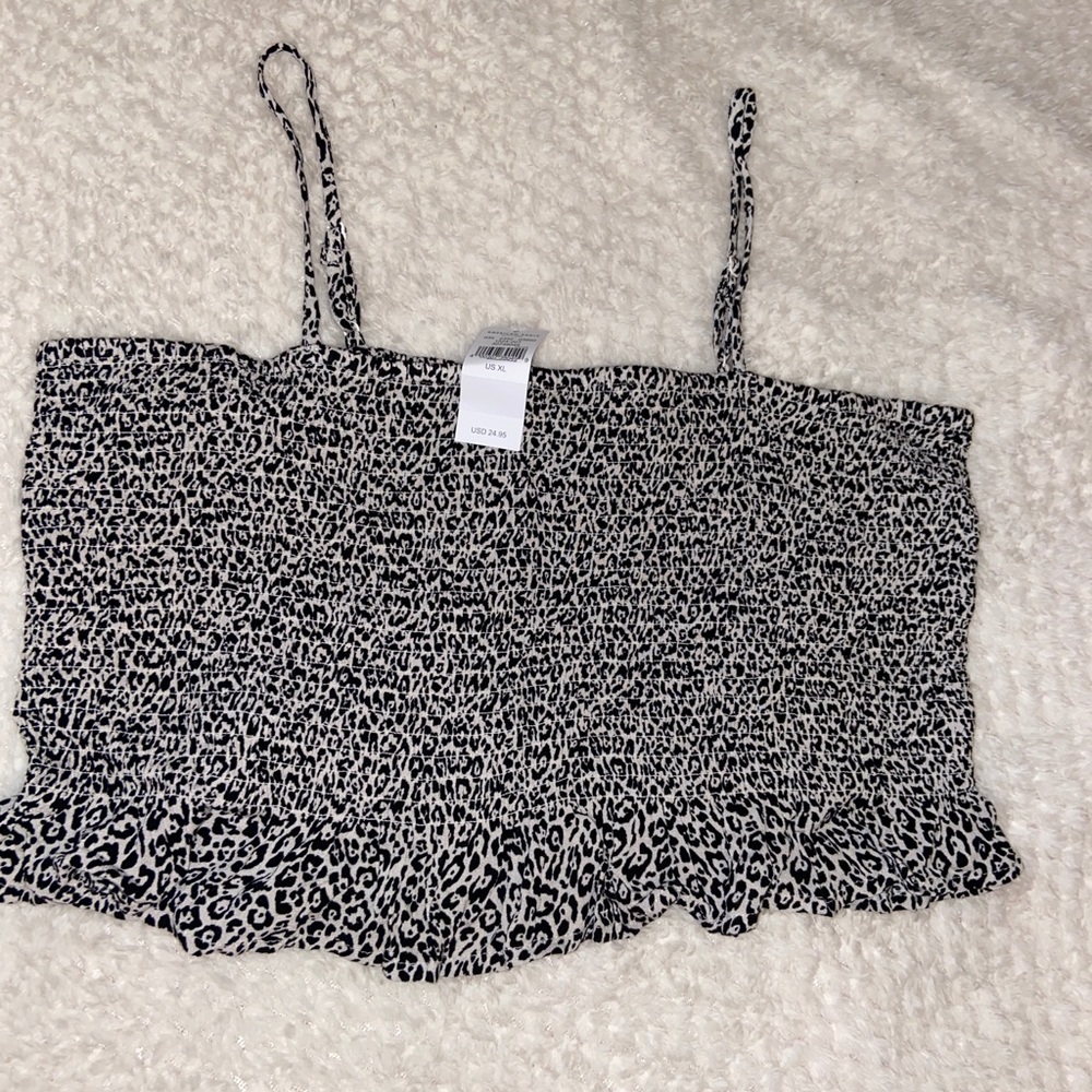 NWT Leopard Crop Top